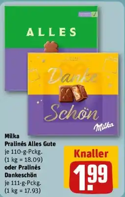 REWE Milka Pralinés Alles Gute oder Pralinés Dankeschön Angebot