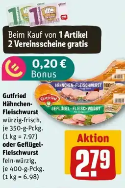 REWE Gutfried Hähnchen-Fleischwurst oder Geflügel-Fleischwurst Angebot