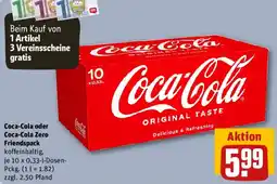 REWE Coca-Cola oder Coca-Cola Zero Friendpack Angebot