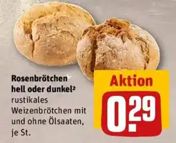 REWE Rosenbrötchen hell oder dunkel Angebot
