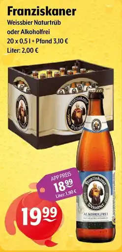 Getränke Hoffmann Franziskaner Weissbier Naturtrüb oder Alkoholfrei Angebot