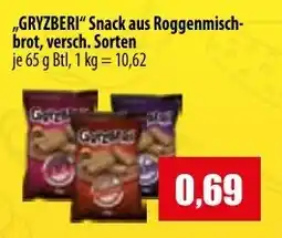 Mix Markt „GRYZBERI“ Snack aus Roggenmischbrot Angebot