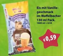 Mix Markt Eis mit Vanillegeschmack im Waffelbecher Angebot
