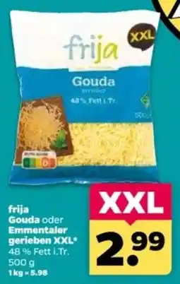 Netto frija Gouda oder Emmentaler gerieben Angebot