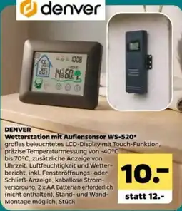 Netto DENVER Wetterstation mit Auflensensor WS-520 Angebot