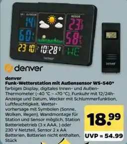 Netto denver Funk-Wetterstation mit Außensensor WS-540 Angebot