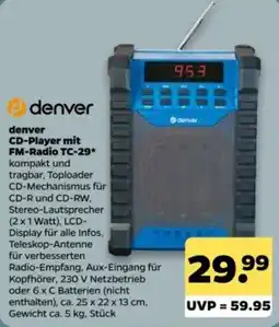 Netto denver CD-Player mit FM-Radio TC-29* Angebot