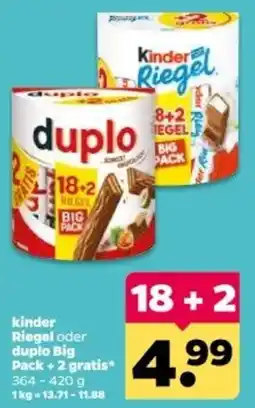 Netto kinder Riegel oder duplo Big Pack Angebot