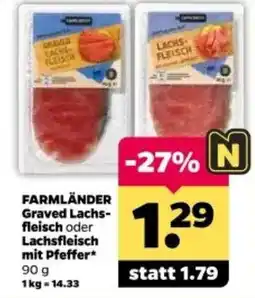 Netto FARMLÄNDER Graved Lachs-fleisch oder Lachsfilet mit Pfeffer* Angebot