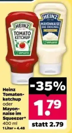 Netto Heinz Tomaten-ketchup oder Mayonnaise im Squeezer Angebot