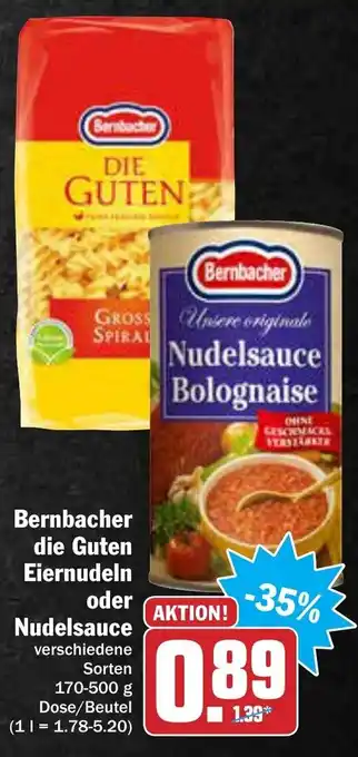 AEZ Bernbacher Die Guten Eiernudeln o. Nudelsauce 170-500g Angebot