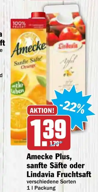 AEZ Amecke Plus, Sanfte Safte o. Lindavia Fruchtsaft 1L Angebot