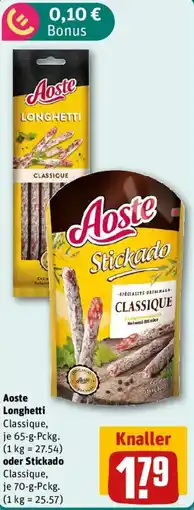 REWE Aoste Longhetti oder Stickado Angebot