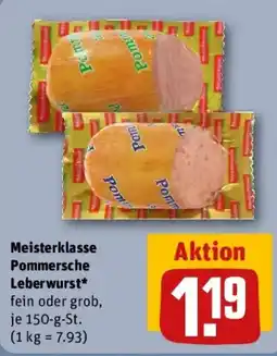 REWE Meisterklasse Pommersche Leberwurst Angebot