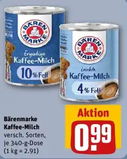 REWE Bärenmarke Kaffee-Milch Angebot