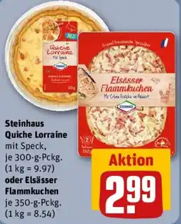 REWE Steinhaus Quiche Lorraine oder Elsässer Flammkuchen Angebot