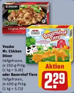 REWE Vossko Mr. Chicken Döner oder Bauernhof Tiere Angebot