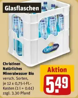 REWE Christinen Natürliches Mineralwasser Bio Angebot