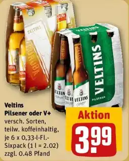 REWE Veltlins Pilsener oder V+ Angebot