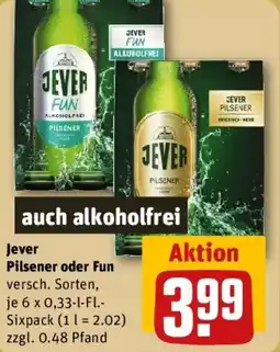 REWE Jever Pilsener oder Fun Angebot