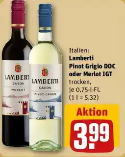 REWE Lamberti Pinot Grigio DOC oder Merlot IGT Angebot