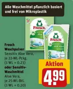 REWE Frosch Waschpulver oder Sensitiv-Waschmittel Angebot
