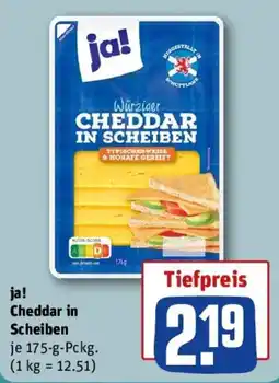 REWE ja! Cheddar in Scheiben Angebot