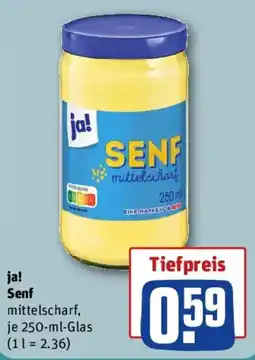 REWE ja! Senf mittelscharf Angebot