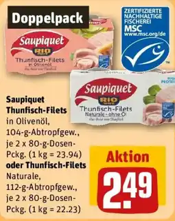 REWE Saupiquet Thunfisch-Filets oder Thunfisch-Filets Angebot
