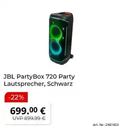 MediaMarkt JBL PartyBox 720 Party Lautsprecher, Schwarz Angebot