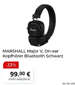 MediaMarkt MARSHALL Major V, On-ear Kopfhörer Bluetooth Schwarz Angebot