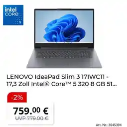 MediaMarkt LENOVO IdeaPad Slim 3 17IWC11 Angebot