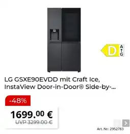 MediaMarkt LG GSXE90EVDD mit Craft Ice, InstaView Door-in-Door® Side-by-... Angebot