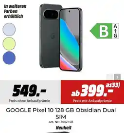 MediaMarkt GOOGLE Pixel 10 128 GB Obsidian Dual SIM Angebot