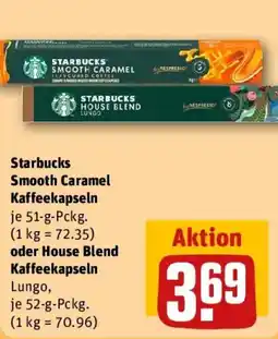 REWE Starbucks Smooth Caramel Kaffeekapseln oder House Blend Kaffeekapseln Angebot