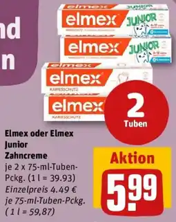 REWE Elmex oder Elmex Junior Zahncreme Angebot