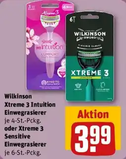 REWE Wilkinson Xtreme 3 Intuition Einwegrasierer oder Xtreme 3 Sensitive Einwegrasierer Angebot