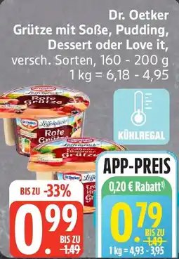 Edeka Dr. Oetker Grütze mit Soße, Pudding, Dessert oder Love it Angebot