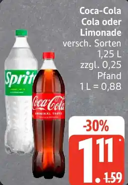 Edeka Coca-Cola Cola oder Limonade Angebot