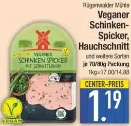 E-Center Rügenwalder Mühle Veganer Schinken Spiker, Hauchschnitt Angebot