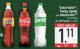 E-Center Coca-Cola, Fanta, Sprite oder mezzo mix Angebot