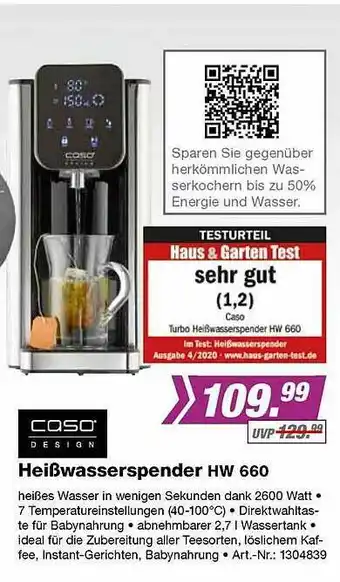 EP Caso Heißwasserspender Hw 660 Angebot