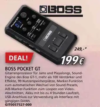 Music Store Boss Pocket Gt Angebot