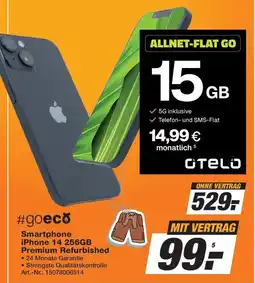 Expert Technomarkt Smartphone iPhone 14 256GB Premium Refurbished Angebot