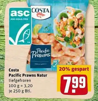 REWE Costa Pacific Prawns Natur Angebot