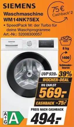 Expert Technomarkt SIEMENS Waschmaschine WM14NK75EX Angebot