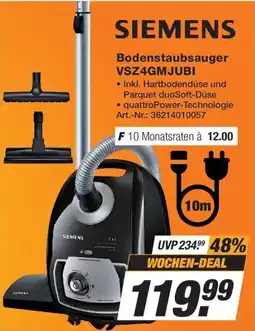 Expert Technomarkt SIEMENS Bodenstaubsauger VSZ4GMJUBI Angebot