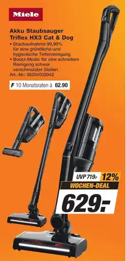 Expert Technomarkt Miele Akku Staubsauger Triflex HX3 Cat & Dog Angebot