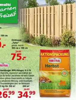 Multi Markt SUBSTRAL Herbst Rasendünger Angebot