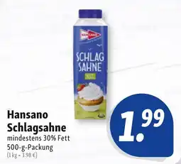 Nah & Frisch Hansano Schlagsahne Angebot